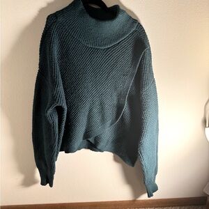 Express Teal Cowl Neck Sweater